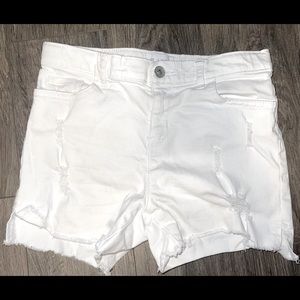 Girls white jean shorts size 12